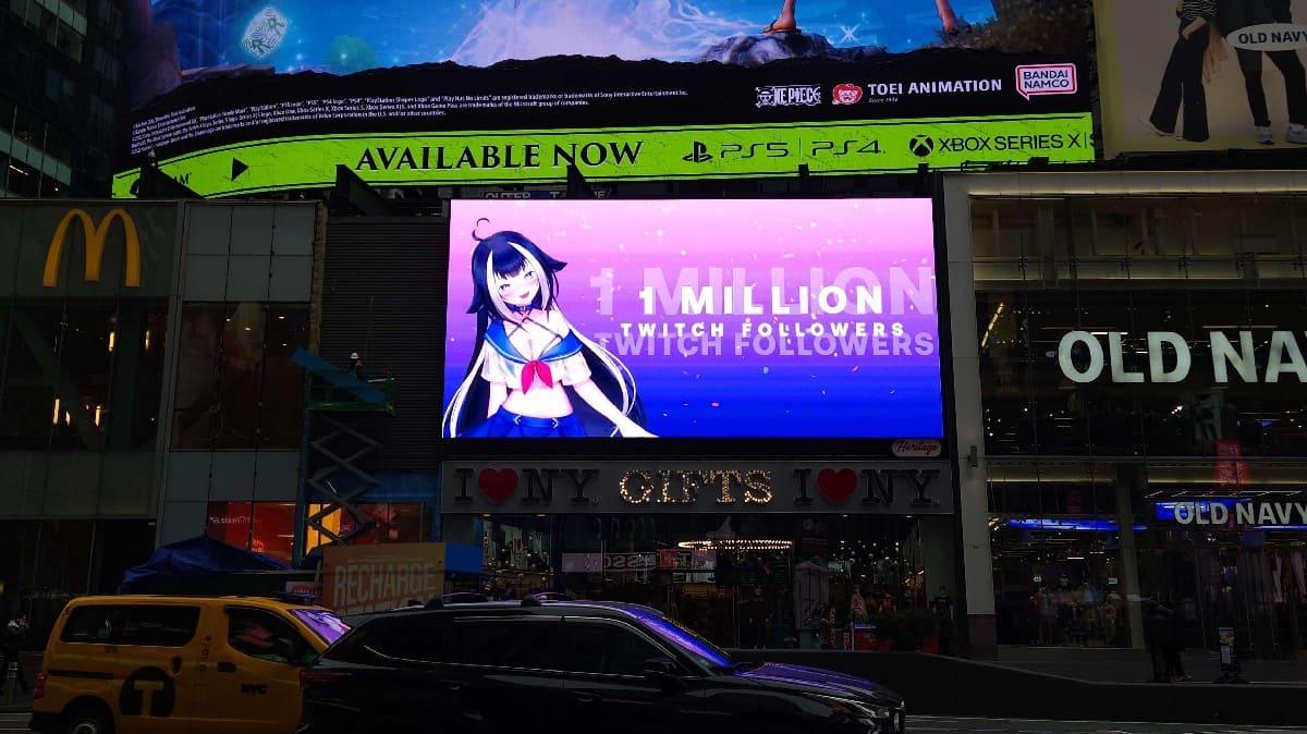 VTuber Shylily Twitchフォロワー100万人記念広告がNYタイムズスクエアでお披露目
