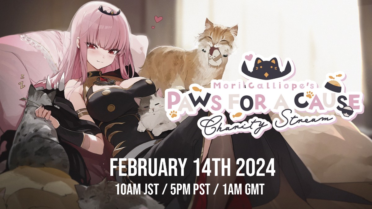 Mori Calliope Launches "Paws for a Cause" Charity Stream Event on February 13