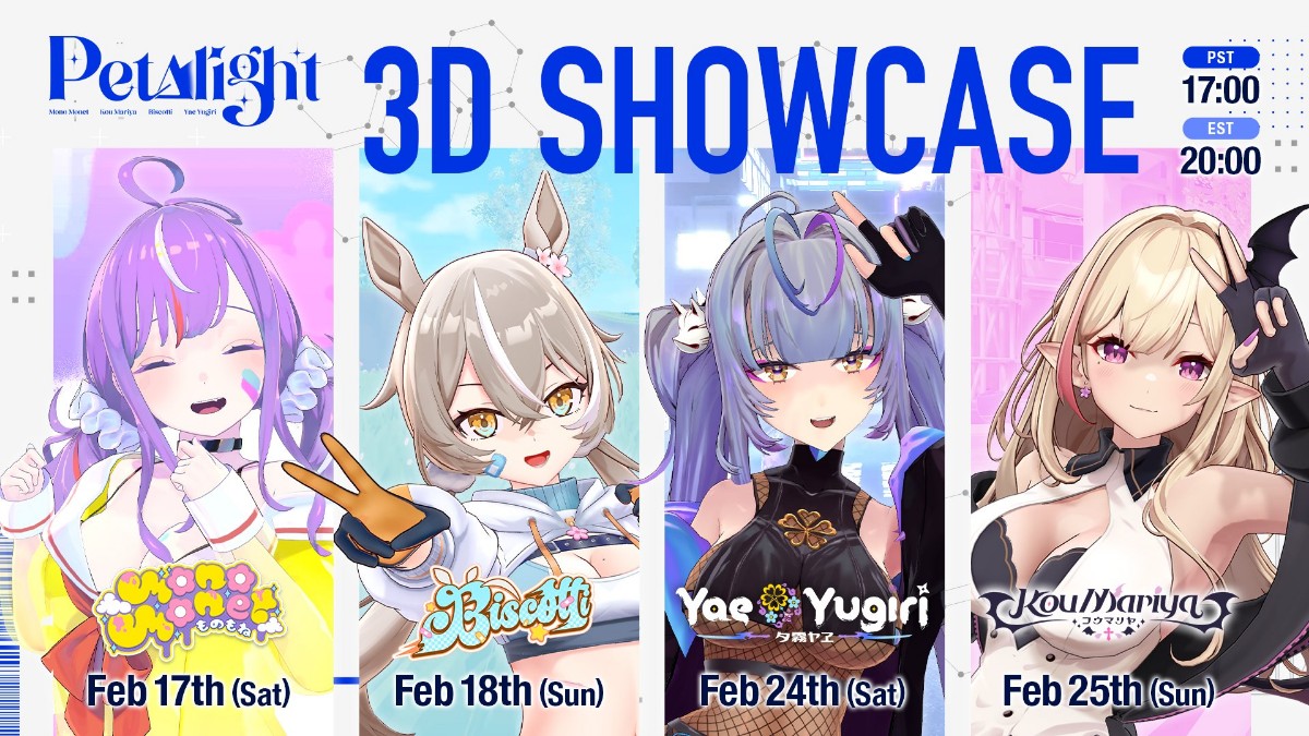 V4Mirai 2nd-Gen VTubers "Petalight" 3D Showcase to Begin February 17